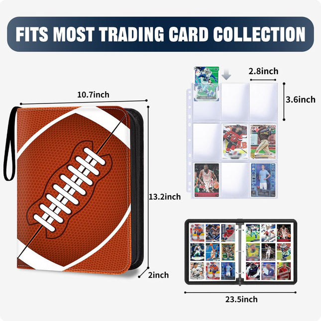900 Pockets Football Card Binder, Trading Card Holder with Sleeves Card Collectors Album, Fit for Football Cards Basebal
