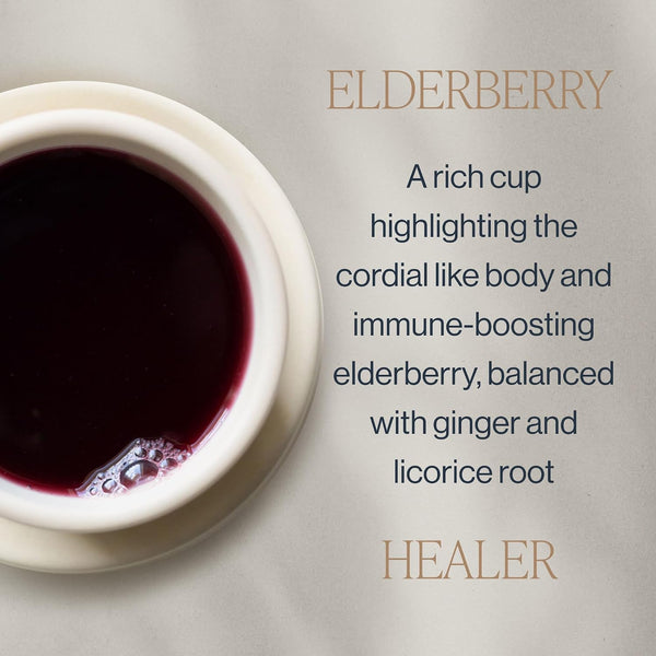 Rishi Tea Elderberry Healer Organic Herbal Tea Bags, Caffeine Free, 15ct Elderberry Healer 15 Count (Pack of 1)
