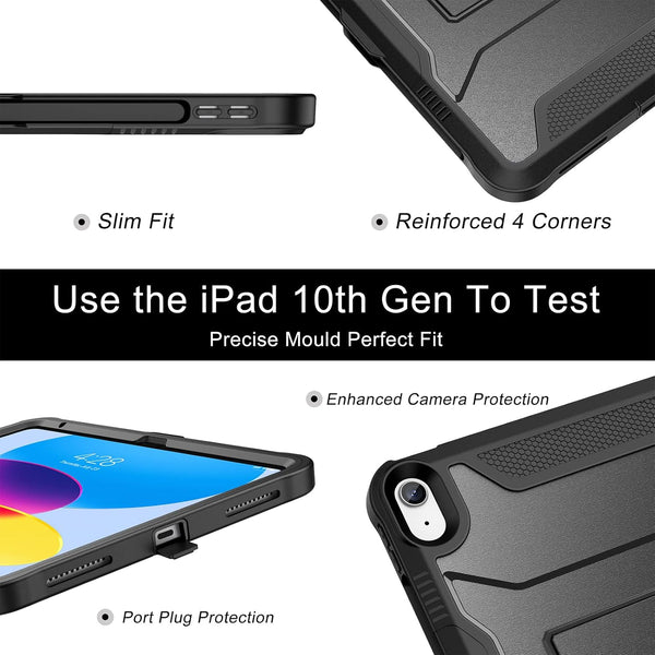 Soke Case for Ipad (A16) 11Th Generation 11-Inch 2025, Ipad 10Th Generation 10.9-Inch 2022, with Built-In Screen Protector and Kickstand, Rugged