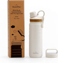 GRANDTIES 2 Lids Sports Stainless Steel Water Bottles – Wide Mouth Vacuum Insulated Reusable Leak Proof BPA-Free Travel Metal Canteen, Thermal