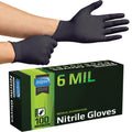Inspire Black Nitrile Gloves HEAVY DUTY 6 Mil Nitrile Chemical Resistant Medical Cooking Cleaning Disposable Black Gloves Medium Black 6mil Box of 100