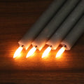 GenSwin Flameless Grey Taper Candles Flickering with 10-Key Remote, Battery Operated Led Warm 3D Wick Light Window Candles Real Wax Pack of 6,