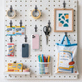 Jucoan 200 Pack J-Shaped Pegboard Hooks, Black Plastic Peg Hooks for 1/4 Inch Pegboard, Jewelry Display, Craft Organization, Pegboard Accessory