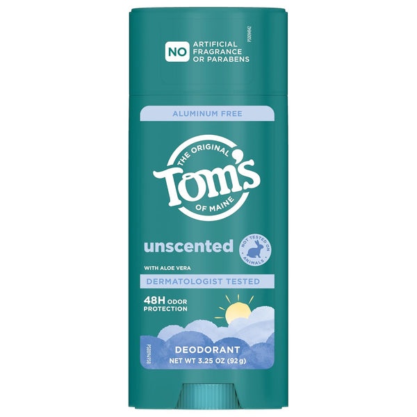 TomÃ¢ÂÂS of Maine Unscented Natural Deodorant for Women and Men, Aluminum Free, 3.25 Oz