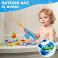 Magnetic Fishing Game Toys for Kids Toddlers 3-5 4-8, Water Table Bathtub Toys with Pole Rod Net Plastic Floating Fish, Water Bath Pool Outdoor