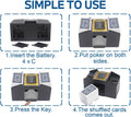 Automatic Card Shuffler, 1-2 Deck Battery-Operated Electric Poker Card Shuffler Machine, for Playing Cards/UNO