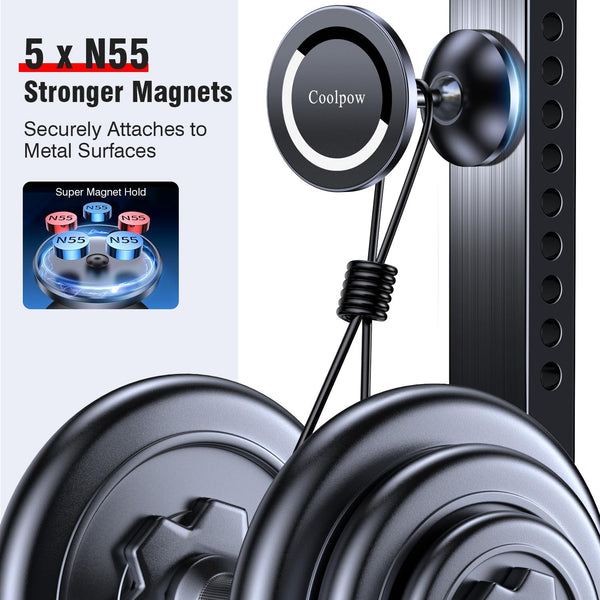 Gym Magnetic Phone Holder Mount for MagsafeÃ£ÂÂAll MetalÃ£ÂÂDual Magnetic Phone Holder for Gym Accessories Attach to Metal Surface, Gym Phone