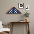 Americanflat Large Flag Display Case for Folded 5x9.5' Burial Flags - Engineered Wood Display Box for Wall or Tabletop - Silhouette Collection -