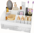 Makeup Organizer with Drawers, Cosmetic Storage for Dresser Vanity and Bathroom Countertop, Beauty Holder for Lipstick Brush, Skincare Organizer