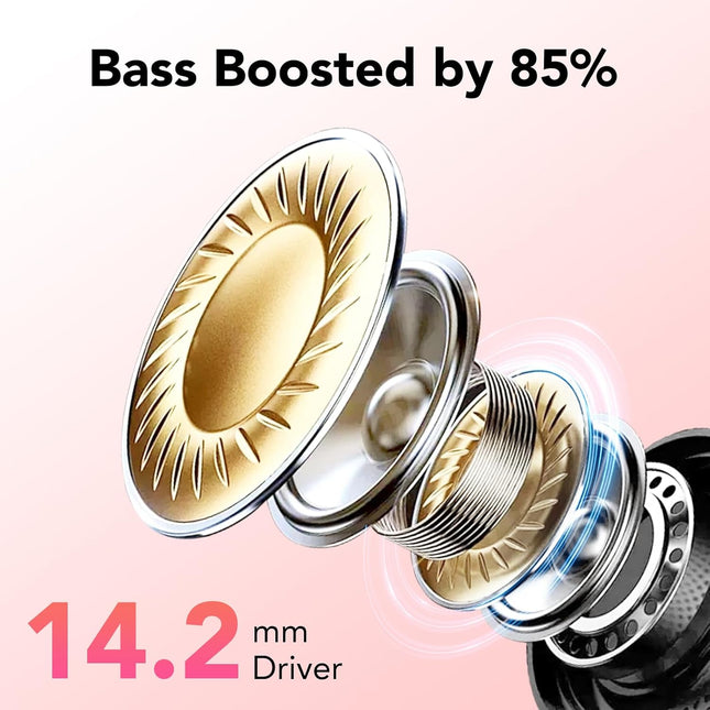 Wireless Earbuds, Bluetooth Headphones 5.3, 50H Playtime LED Display Deep Bass Ear Buds with 4 ENC Noise Cancelling Mic,