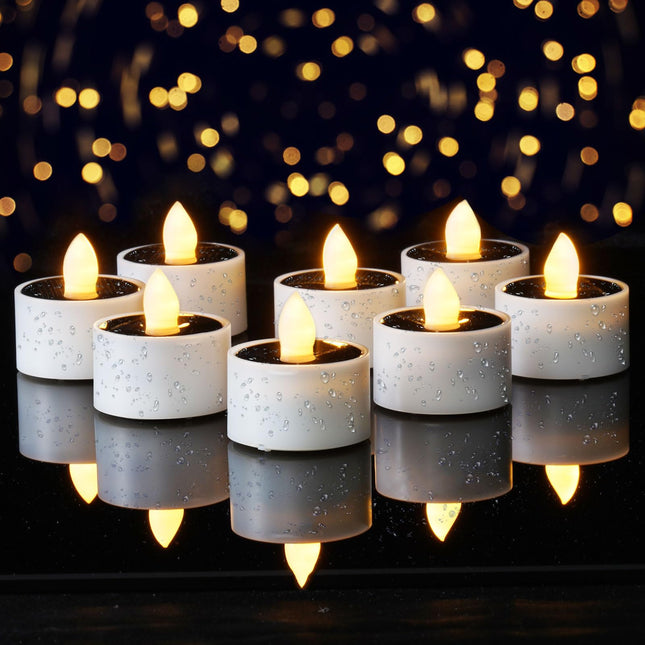 Homemory Solar Tea Lights Outdoor Waterproof, Dusk to Dawn Outdoor Lighting, Reu