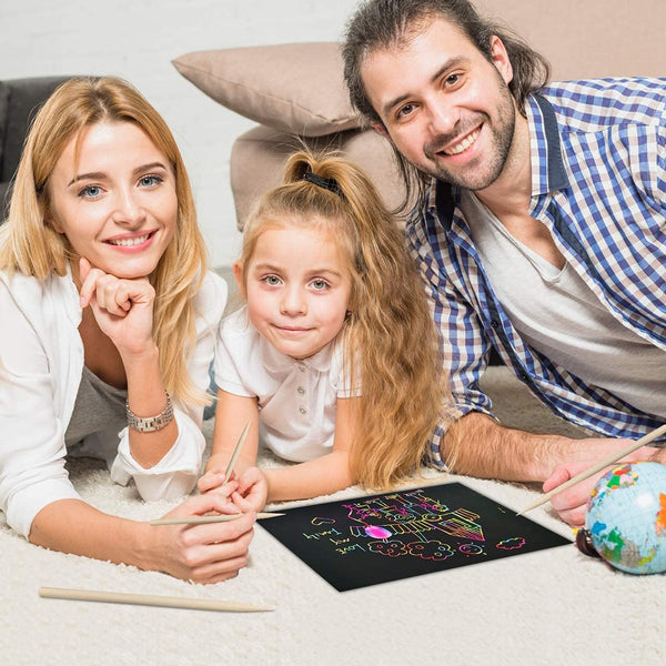 Rainbow Scratch Paper Art for Kids: 60PCS Magic Arts Crafts Gifts Toys for Girls Boys Ages 4 5 6 7 8 9 Games Activities for Birthday Family