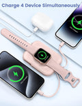 RORRY Portable Charger, 5000Mah Portable Charger Power Bank with Built-In Cables, Travel Keychain Battery Pack for Apple Watch Ultra