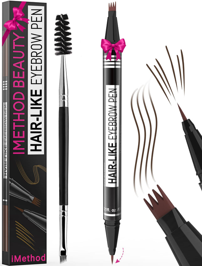 Imethod Eyebrow Pen - Eyebrow Pencil Magical 2-In-1 Eye Brow Pencils for Women w