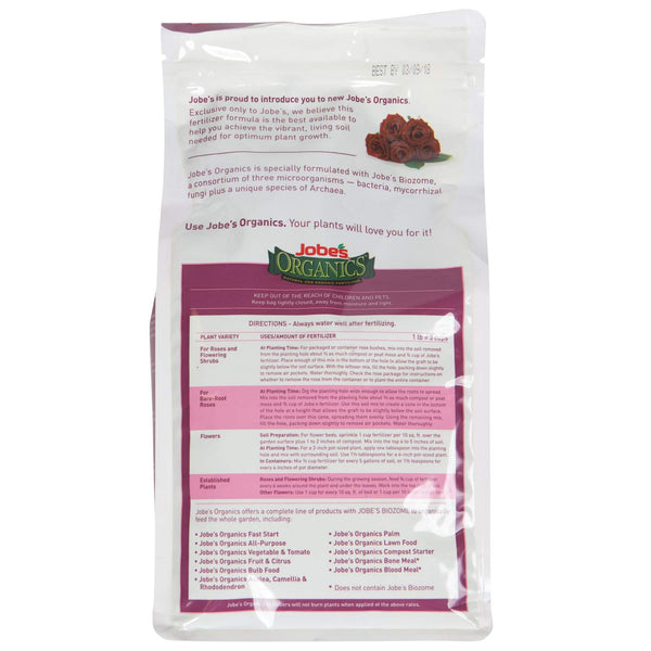 Jobe's Organics Granular Rose Fertilizer, Organic Plant Fertilizer for Rose, Hydrangea, Hibiscus, Azalea, and Other Flowering Shrubs, 4 lbs Bag