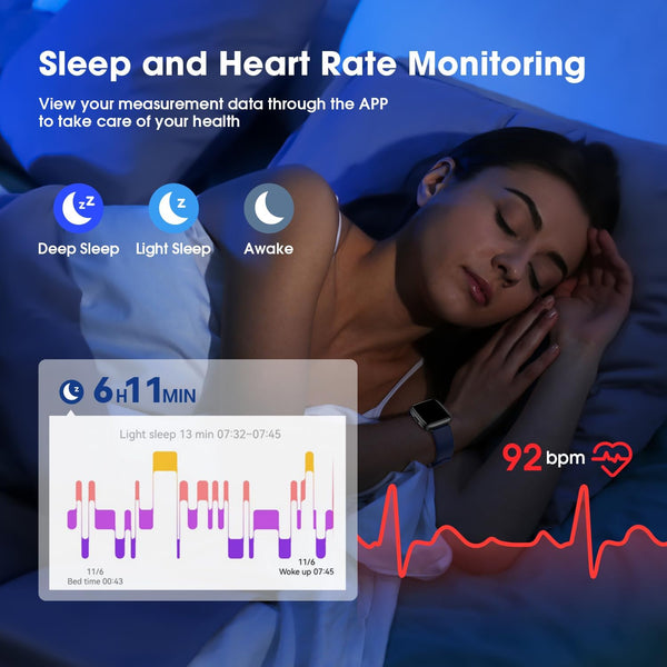 Fitness Tracker Watch with Heart Rate, Activity Tracker, Pedometer Watch | Step Counter, Heart Rate Monitor, Sleep Monitor, Alarm Clock,