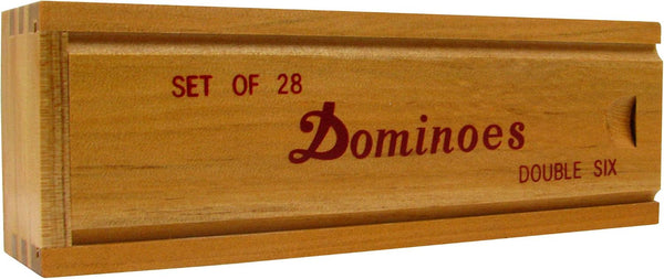 Double Six Dominos - 28-Piece Ivory Dominos Set for Adults and Kids - Classic Number Table Games Game for Family with Wooden Storage Case by Hey