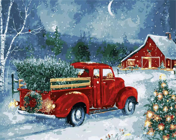 Eiazuiks Paint by Number for Adults. Christmas Paint by Numbers for Adults Beginner Drawing Paintwork with 3 Paintbrushes Paint Canvas Oil