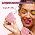 BEAKEY Flat Duo Patented Makeup Sponge Set of 2, Latex Free Pink Beauty Sponge for Foundation and Powder Application, Soft Blending Sponges, Large
