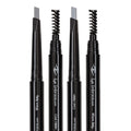 Eye Embrace Light Gray Eyebrow Pencils: Warm Betty & Cool Helen 2 Pack Bundle - Waterproof, Double-Ended Automatic Angled Tip & Spoolie Brush,