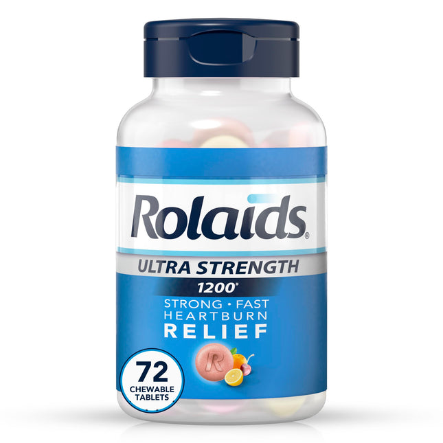 Chattem Inc. Rolaids Ultra Strength Antacid, 72 Chewable Tablets, Assorted Fruit