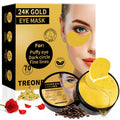 24K Gold Eye Masks for Dark Circles and Puffiness 70PCS, Under Eye Patches for Puffy Eyes Treatment, Under Eye Gel Pads w/ Collagen, Caffeine,
