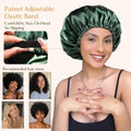 YANIBEST Adjustable Satin Bonnet to Reduce Frizz, Silk Feeling Hair Wrap One Size Green