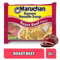 Maruchan Ramen Noodle Soup, Roast Beef Flavor – Japanese-Style Instant Noodles, Quick & Easy Meal for Kids, Students and Busy Families – 3 Oz. (24