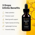 Golden Grooming Beard Oil for Men - Natural Beard Conditioner with Sweet Almond, Golden Jojoba & Argan Oil - Hydrating Beard Softener with Vitamin