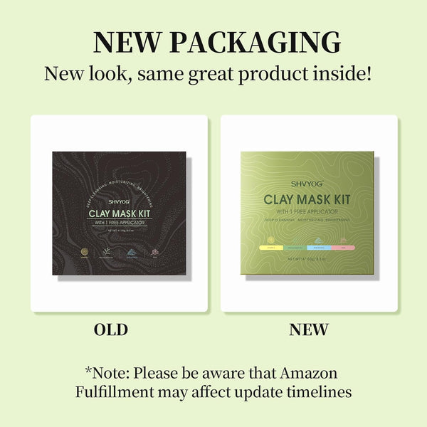 4 Pcs Clay Facial Mask Set - Turmeric, Vitamin C, Green Tea, Dead Sea Mud, and Rose Clay Skin Care Mask for Deep Cleansing, Moisturizing, and