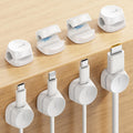 Lamicall 8 Pack Cord Organizer, [1s Lock] Spring Cable Management Clips - Adhesive Phone Cord Holder Clips for Nightstand Desk Car Office Home