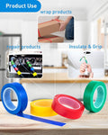 Electrical Tape 8 Rolls, 4 Colors Blue Green Red Yellow, Suitable for Professional Electrician Repair, Household appliances, Automotive Equipment,