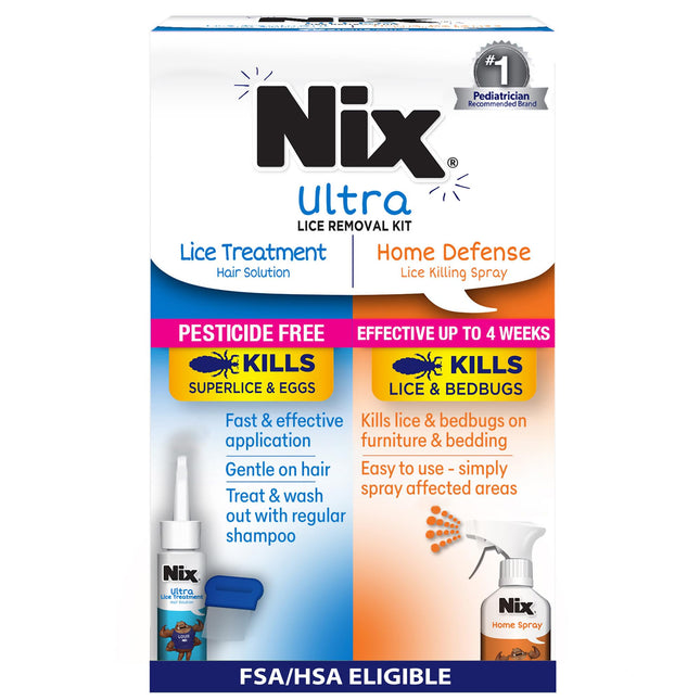 Nix Lice Removal Kit - Lice Treatment Hair Solution and Comb, Home Defense Bedbu