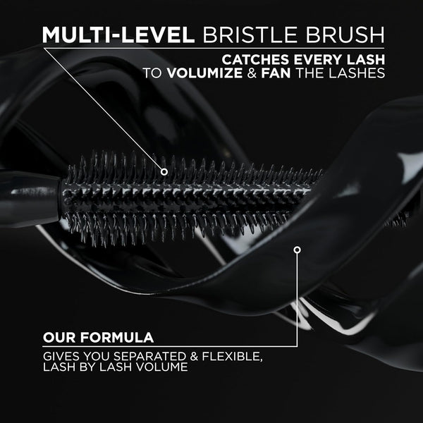 L'Oreal Paris Voluminous Panorama Mascara, Volumizing and Lengthening Mascara, Waterproof Longwear and Smudge Resistant Make Up, Black, 0.33 Fl Oz