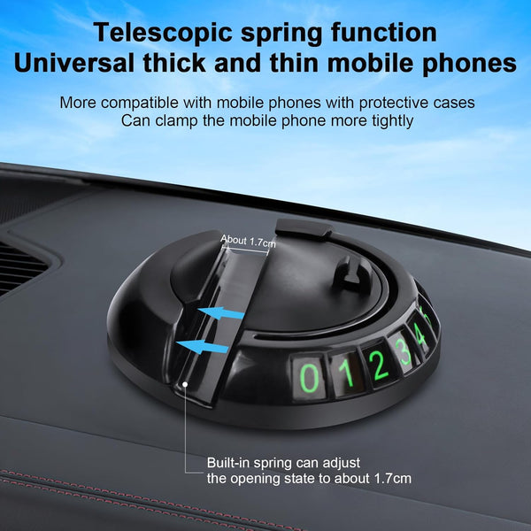 Multifunction Car Anti-Slip Mat, Rotatable anti Skid Car Dashboard Pad with Temporary Parking Numbe, 360ÃÂ° Rotating Universal Car Phone