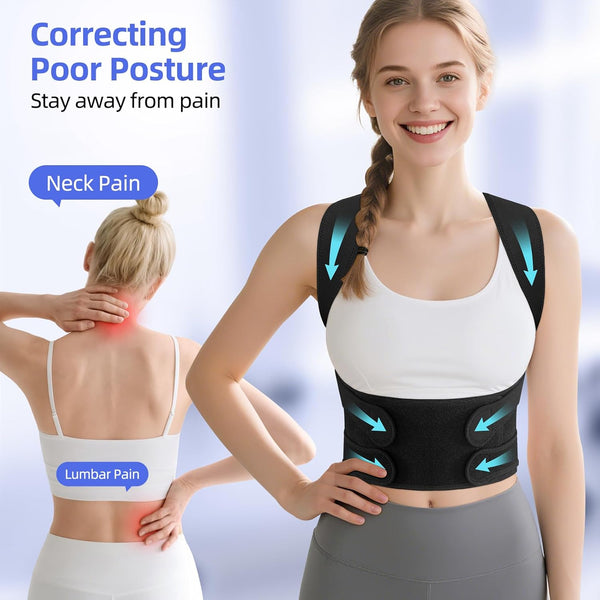 Back Brace Posture Corrector for Women and Men, Upgraded Full Support, Adjustable Back Straightener for Improving Posture, Relief for Upper,Lower