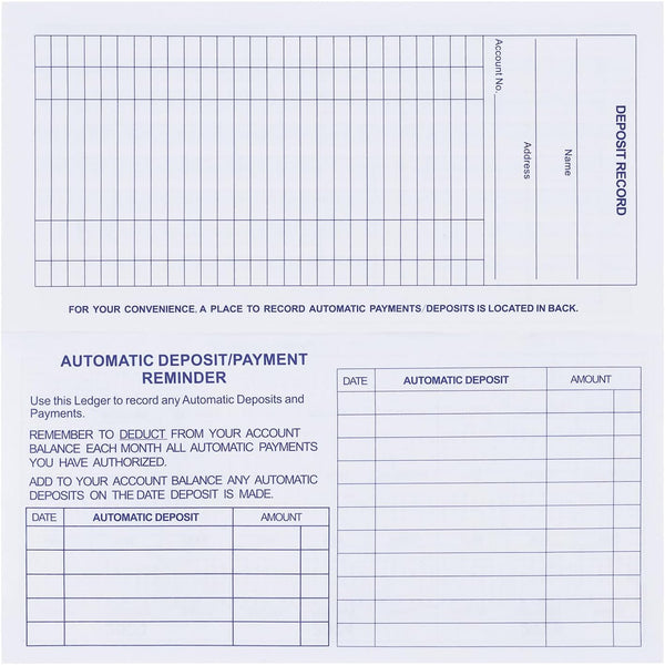 20 Pack Checkbook Register, Check Registers for Personal, Blank Ledger Transaction Registers for Personal or Business Bank, Check Register Book