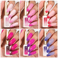 GAOY Color Changing Gel Nail Polish Set, 6 Temperature Mood Changing Colors Red Pink Purple, Soak Off UV Light Cure Gel Polish for Salon and Nail