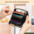 imeetu RFID Credit Card Holder, Small Leather Zipper Card Case Wallet for Women Lite Lite - Brown
