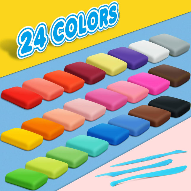 ESSENSON Magic Clay - Air Dry Clay 24 Colors, Modeling Clay for Kids with Tools,