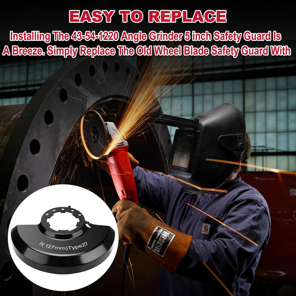 Angle Grinder 43-54-1220 5" Type 27 Wheel Blade Guard Fits for Milwauke-e Angle Grinder 2780-20, 2781-20, 6117-30, 6117-31, 6124-30 5 inch