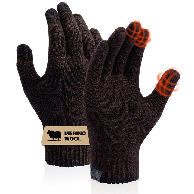 Merino Wool Gloves for Men & Women, Touch Screen Warm Gloves Liners Thermal Soft