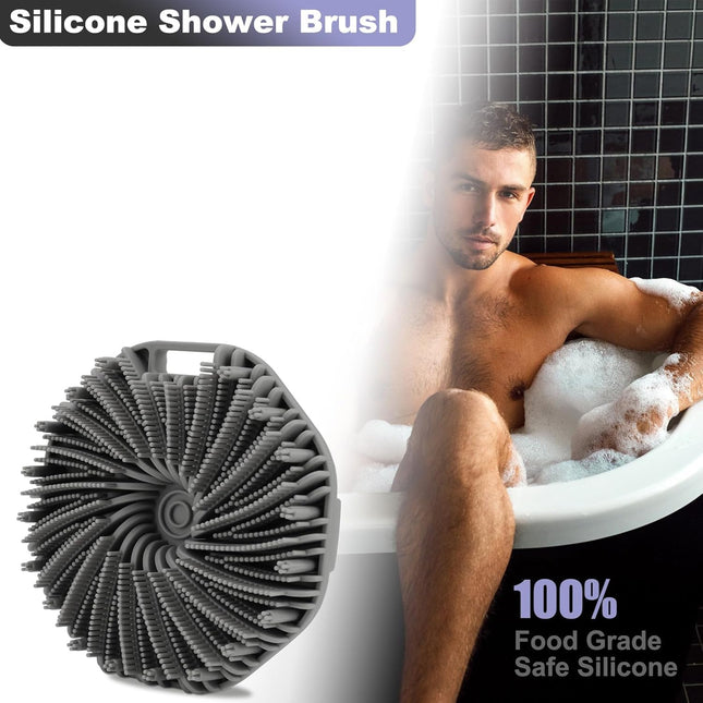 2-Pack Silicone Body Scrubber Shower Brushes,Exfoliating Body Scrubber for All Skin Type, Eco Friendly Shower Scrubber f