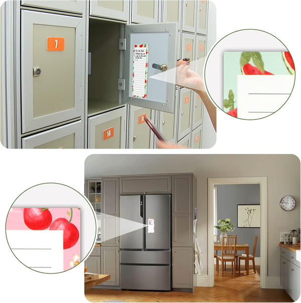4 Pack Magnetic Notepads for Refrigerator, Grocery List Magnet Pad for Fridge, Fruit Design Magnetic Grocery List Pad for Fridge, Full Magnet Back