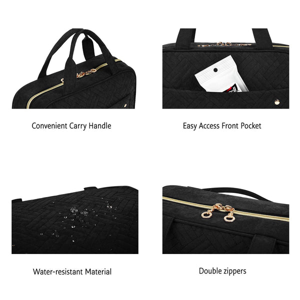 BAGSMART Large Toiletry Bag Travel Bag with Hanging Hook, Water-resistant Makeup Cosmetic Bag Travel Organizer for Accessories, Shampoo, Full