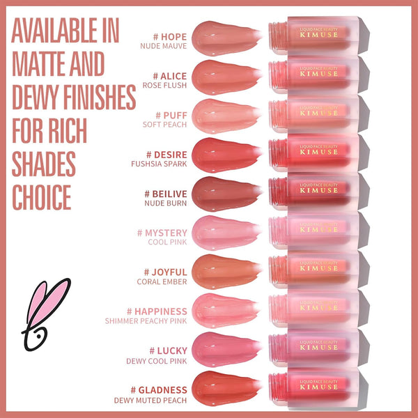 KIMUSE Soft Cream Blush Makeup, Liquid Blush for Cheeks, Weightless, Long-Wearing, Smudge Proof, Natural-Looking, Dewy Finish