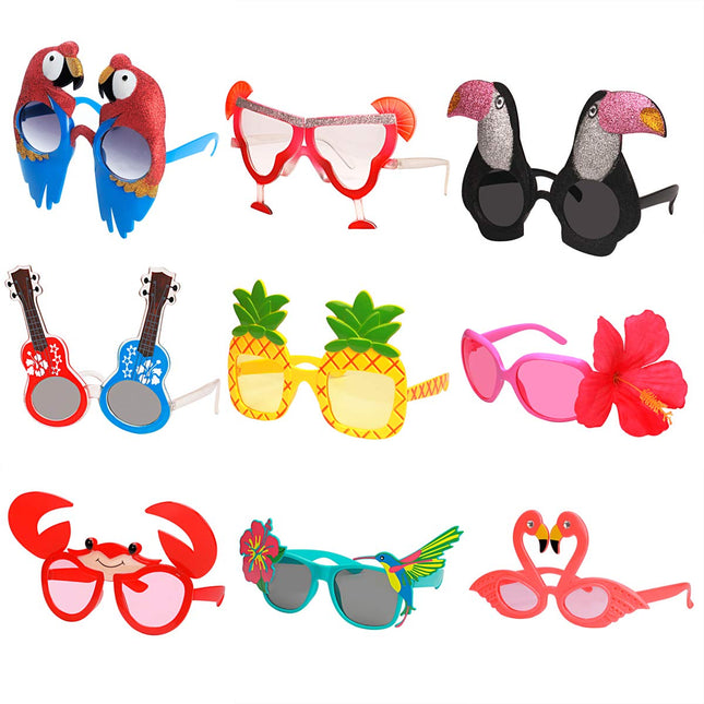 Ocean Line Luau Party Sunglasses - 9 Pairs Funny Hawaiian Glasses, Tropical Fanc