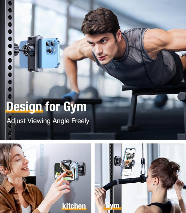 Magnetic Phone Holder for GymÃ£ÂÂStrong MagnetsÃ£ÂÂGym Magnetic Phone Holder Attach to Metal Surface, Magnetic Phone Mount for Gym Accessories