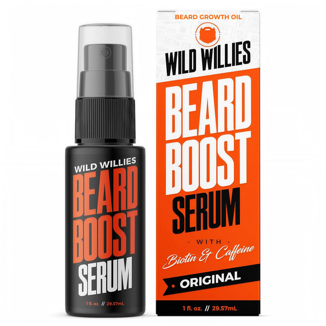 Wild Willies Beard Growth Serum for Men - Natural Beard Serum with Biotin, Caffe