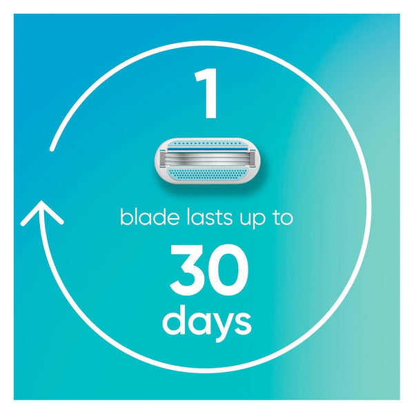 Gillette Venus Smooth Razor for Women, Includes 1 Reusable Razor Handle + 2 Count 3-Bladed Refills, Ergonomic Soft Grip Handle 1 Count (Pack of 1)